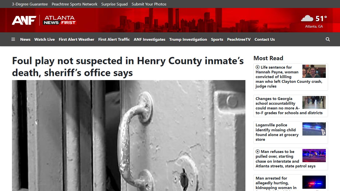 Foul play not suspected in Henry County inmate’s death, sheriff’s ...
